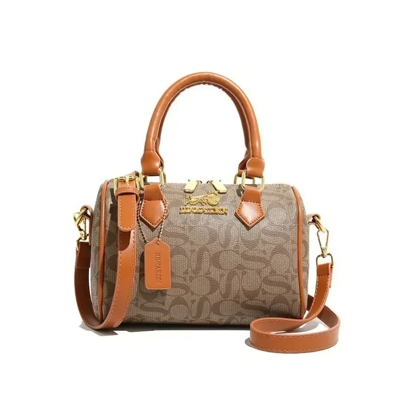 

Retro Square Satchel Diaper Bag Simple Elegant Leather Shoulder Bag High-End Large Capacity Purse For Business Travel