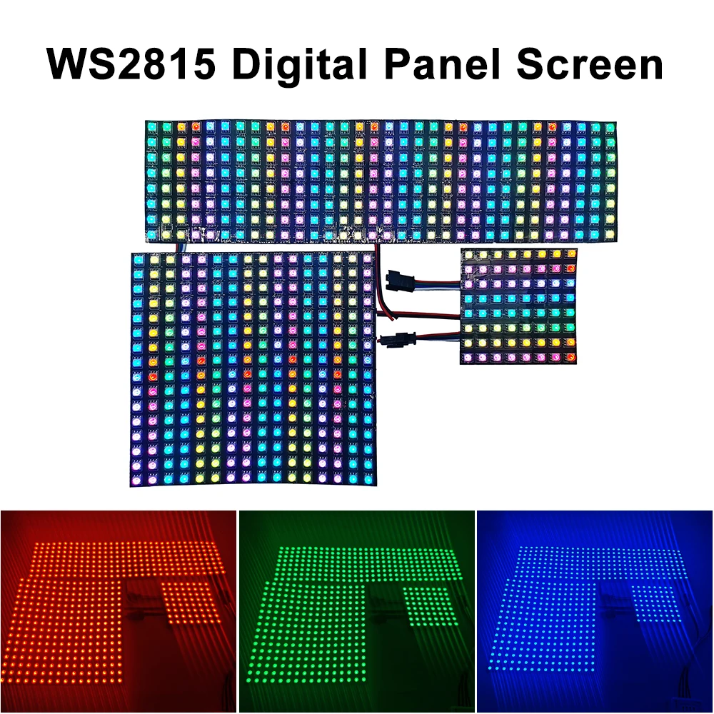 DC12V WS2815 5050 RGB Led Panel Individually Addressable Screen Digital Matrix Flexible 4Pin Dual-Signal Module WS2812B Upgrade