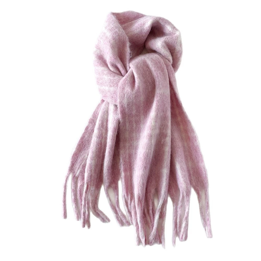 

Foreign Trade Bulk Wool Scarf, Grid Pattern Cashmere Winter Scarf, Unisex Warm Scarf