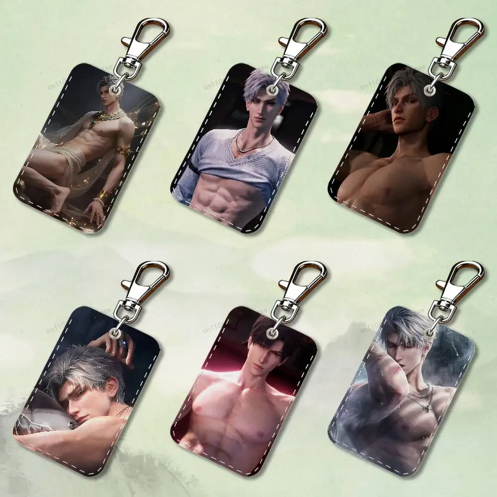 

Game LOVE AND DEEP SPACE Custom Access Card Case Leather Card Holder Keychain Key Ring Transportation Card Case Gifts