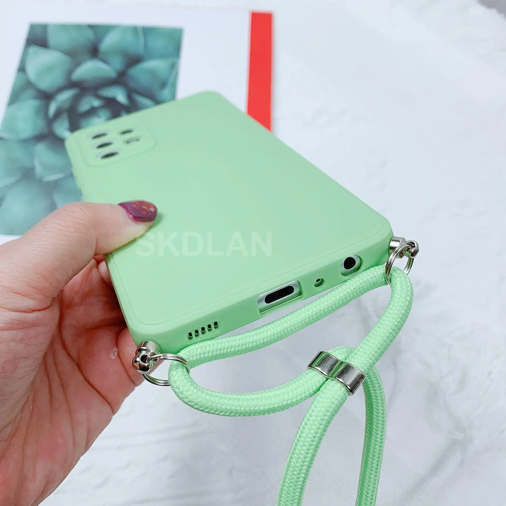 Crossbody Lanyard Soft Silicone Phone Case For Honor 90 Pro 90 smart Strap Hang Shockproof Back Cover For Huawei Honor 70 60 50