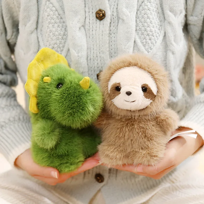 16CM Kawaii Dinosaur Sloth Panda Bear Raccoons Koala Plush Forest Animal Pendant Children's Toys Doll Birthday Gift