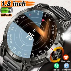 Military Smart Watch Men 760mAh Large Battery LED Flashlight Compass 1.8