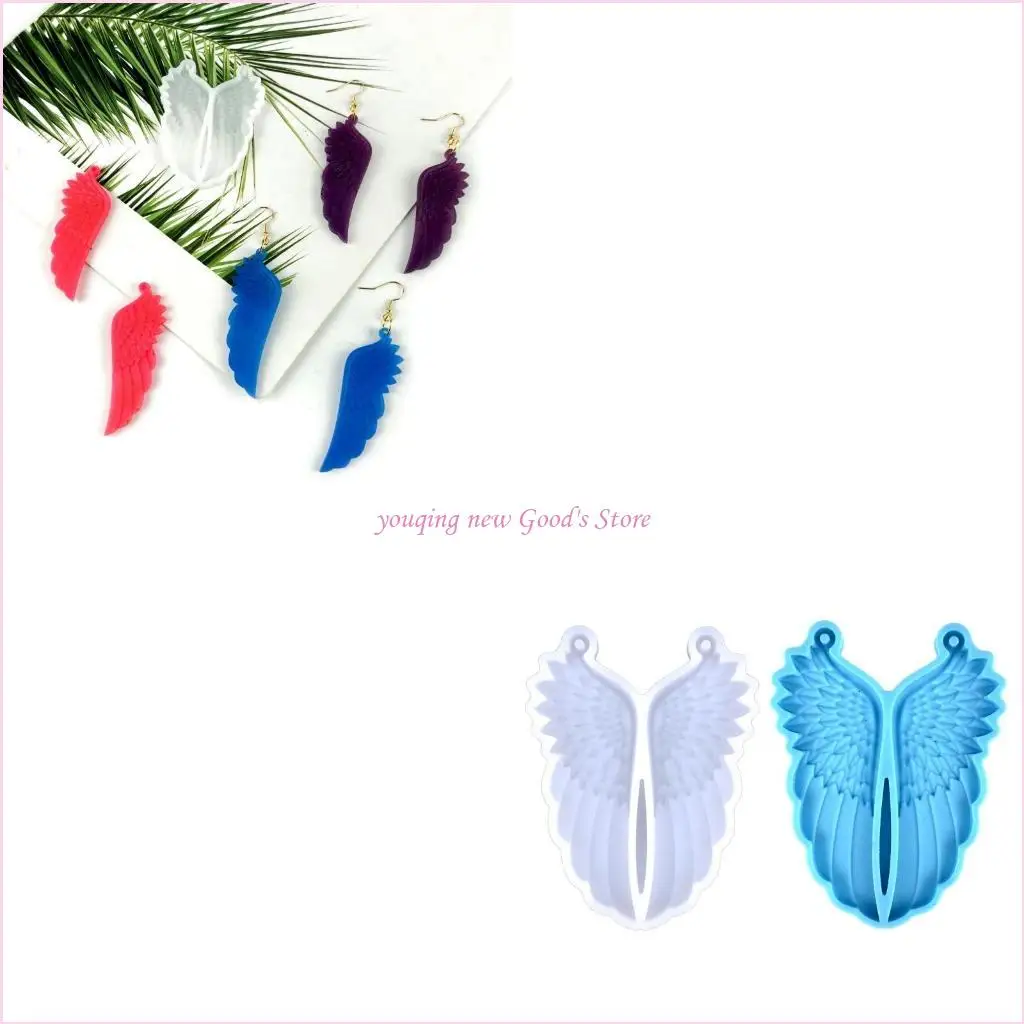 57QA Angel Wing Earrings Mold Jewelry Casting Mold Silicone Charm Mold Diy Crafts Mold Pendant Craft Supplies for Women