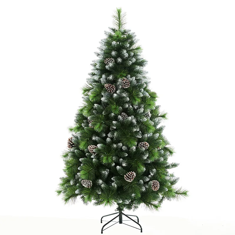 

Festival new Christmas decoration spray white light snow encryption pine cone model primary color mixed leaf pine needle simulat