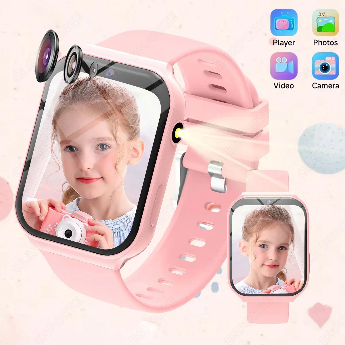 

2025 New Smartwatch For Kids HD Camera Flashlight Study Partners Multi Games Calculator Children's Day Birthday Gift Boys Girls