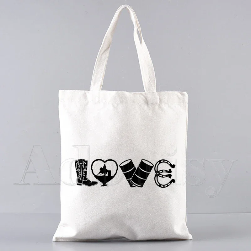 Horse Shopping Bag Grocery Handbag Bolsas De Tela Tote Bolsa Shopping Bag Jute Tote Fabric Custom