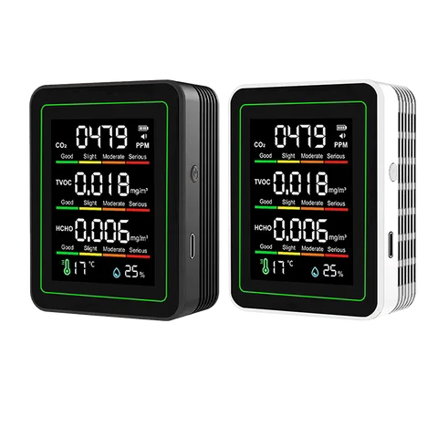 MT11 5in1 디지털 공기 품질 모니터 가스 감지기 포름알데히드/이산화탄소 감지기 Co2 센서 TVOC HCHO Co2 미터