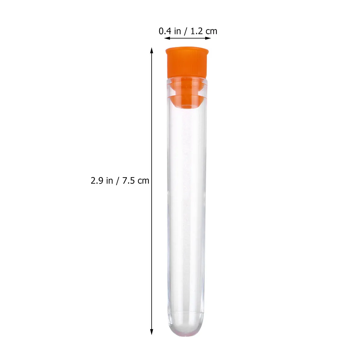 100Pcs Plastic Clear Test Tubes with Screw Caps for Scientific Lab Experiments Candy Storage Sample Containers Leak