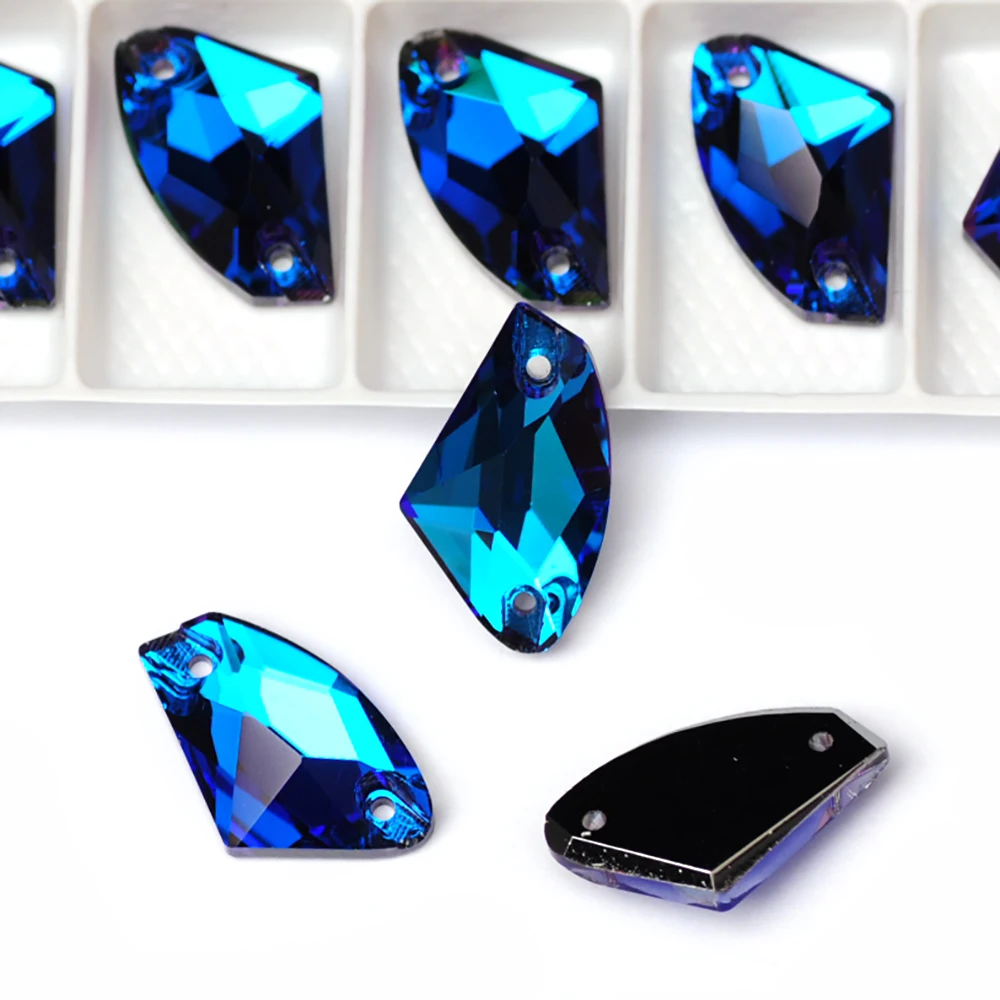 PUBRILEX Großhandel Glas K9 Strass Kanten mit Facettenschliff 3256 Strasssteine Galactic zum Aufnähen für Kleidung, Taschen und Accessoires – Detail 8