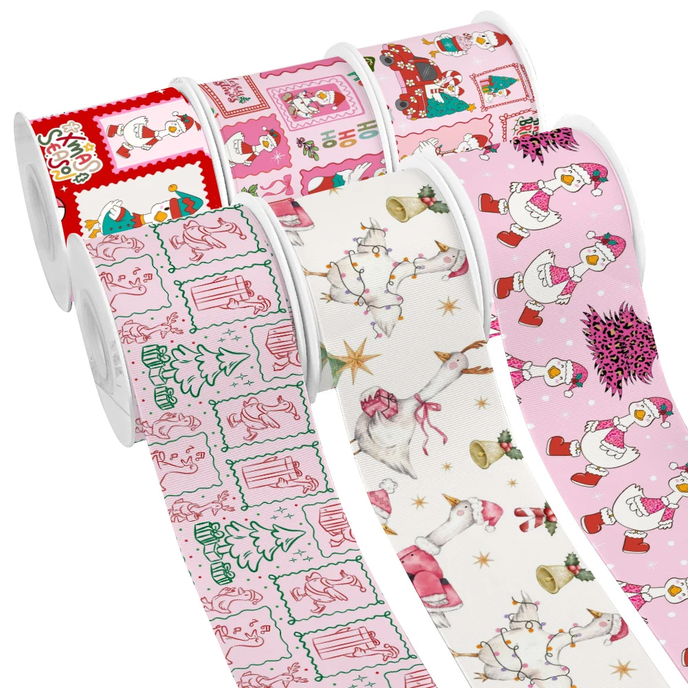 Christmas Animals Grosgrain Ribbon Satin Ribbon for Scrapbook Album Binding DIY Photo Frame Embellishment Memory Book Craft Supp
