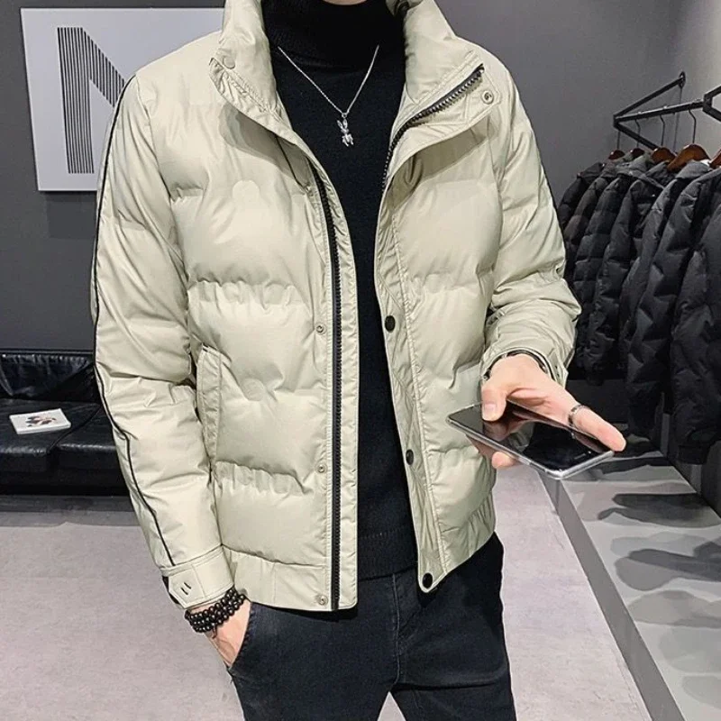 Down Jackets for Men Short Heavy 2024 Trend Parkas Youth Man Padded Coat in Promotion Padding Lightweight Elegant Casual Quilted