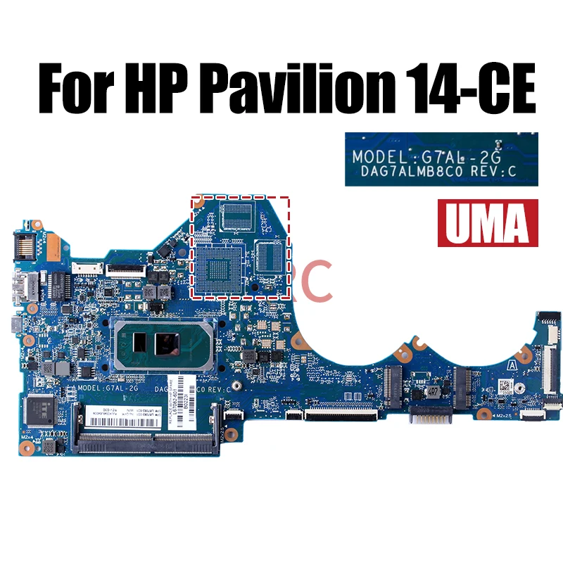 DAG7ALMB8C0 For HP Pavilion 14-CE Laptop Motherboard i3 i5 10th Gen 940MX 2G L67077-601 L67082-601 L67082-601 Notebook Mainboard