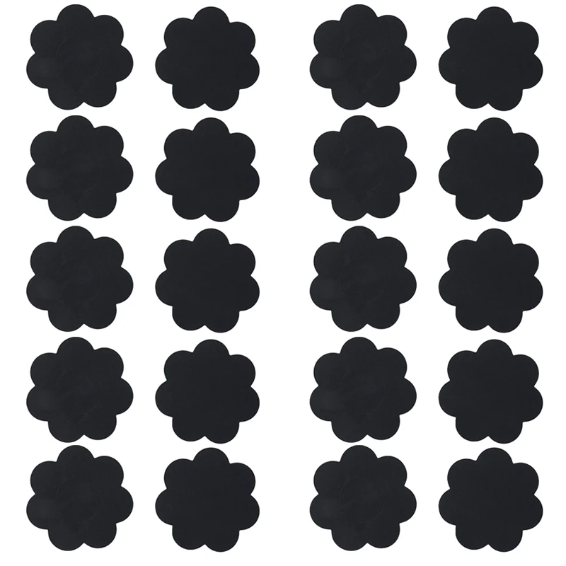 10 Pairs Satin Black Flower Breast Cover Sticker Bra Pad Nipple Covers Sexy Breast Pasties Adhesive Bra For Women Intimates