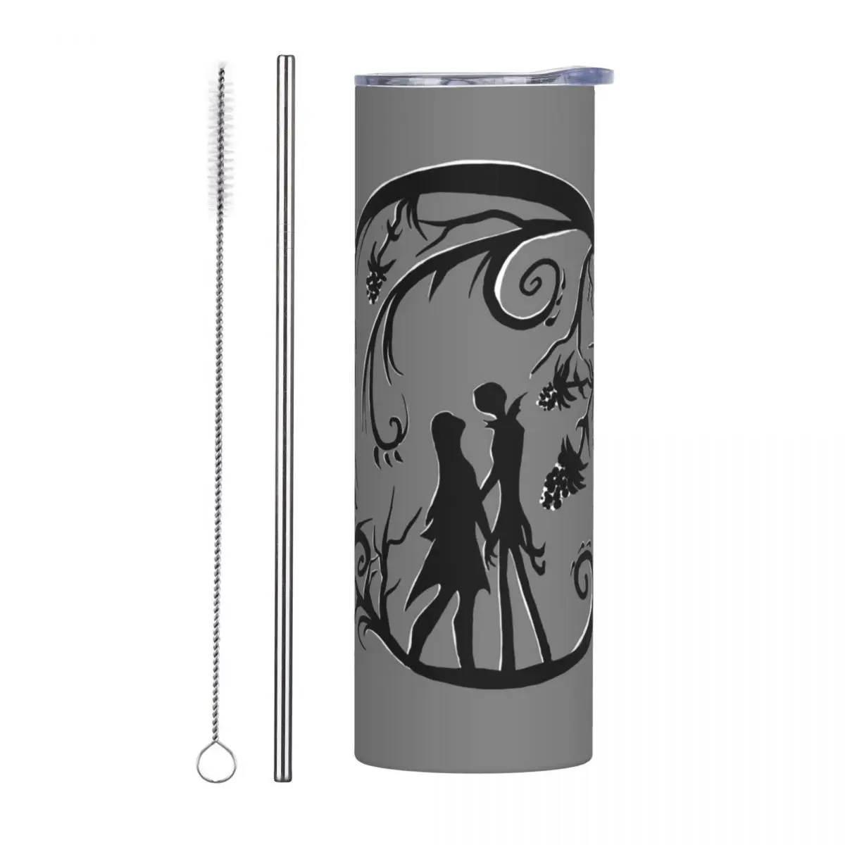 Jack And Sally Silhou Stainless Steel Tumbler Vacuum Insulated Mugs Thermal Cold Cup Straw With Lid 20oz