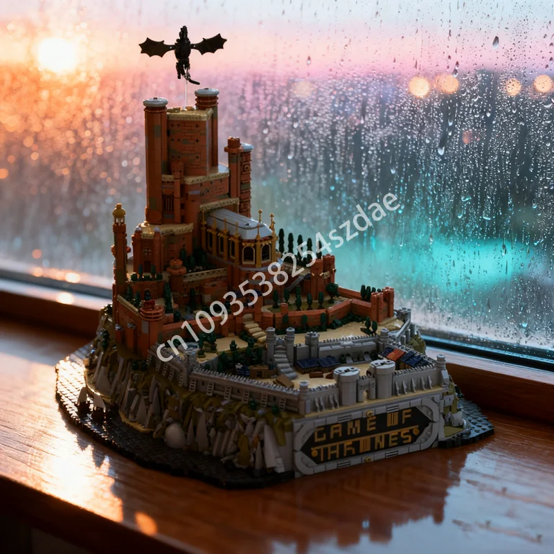 6962 قطعة MOC لعبة عروش الأحمر إبقاء قلعة نموذج اللبنات التعليم الإبداعي هدية الكريسماس لعبة الطوب عيد ميلاد الاطفال