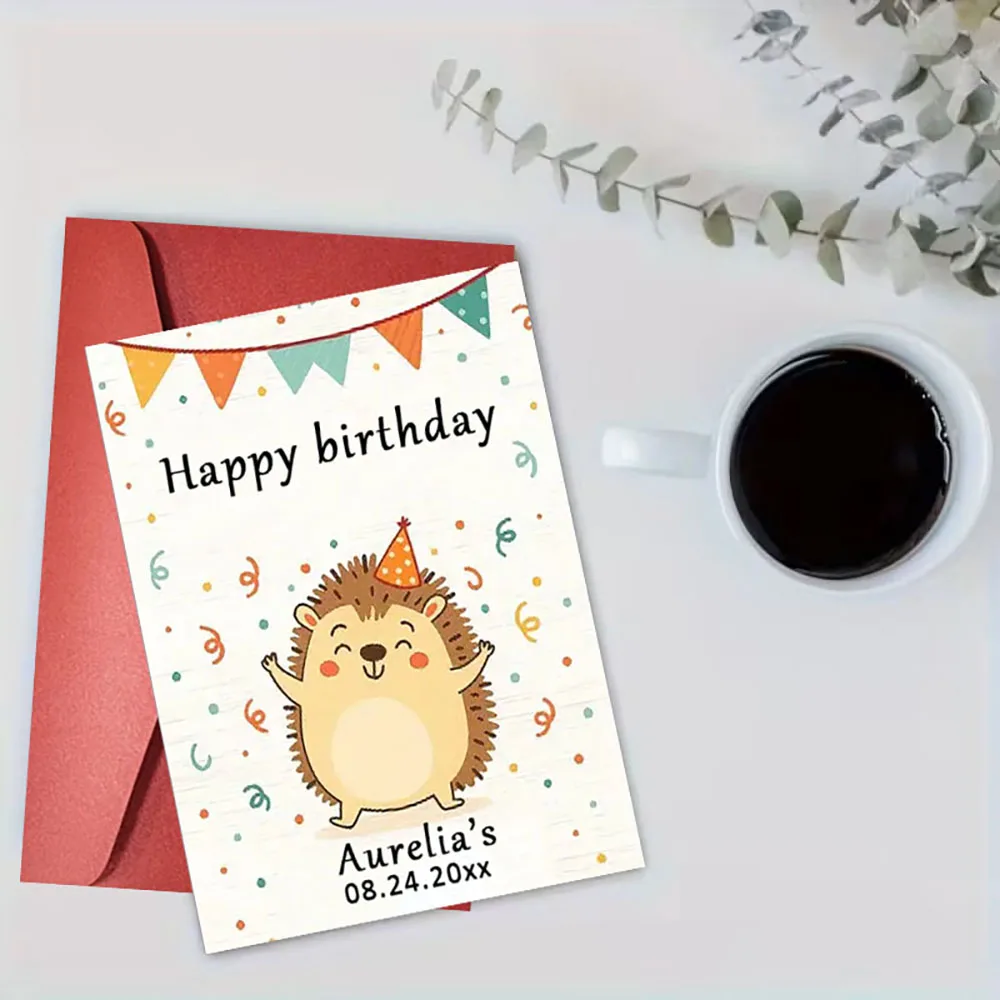 การ์ดชื่อและวันเกิดแบบกำหนดเอง 2/4/8 ชิ้น (สำหรับวันเกิด พิธีบัพติศมา การ์ดเชิญงานเลี้ยง)