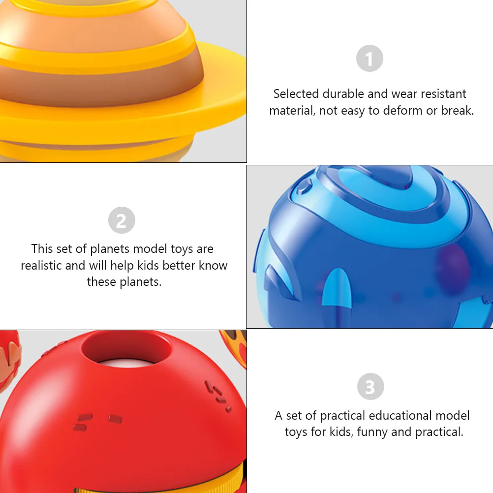 1 Set 1 Set Sistem Tata Surya Berputar Sains Pendidikan untuk Anak-anak Dekorasi Desktop Tanpa Mainan Planet Astronomi