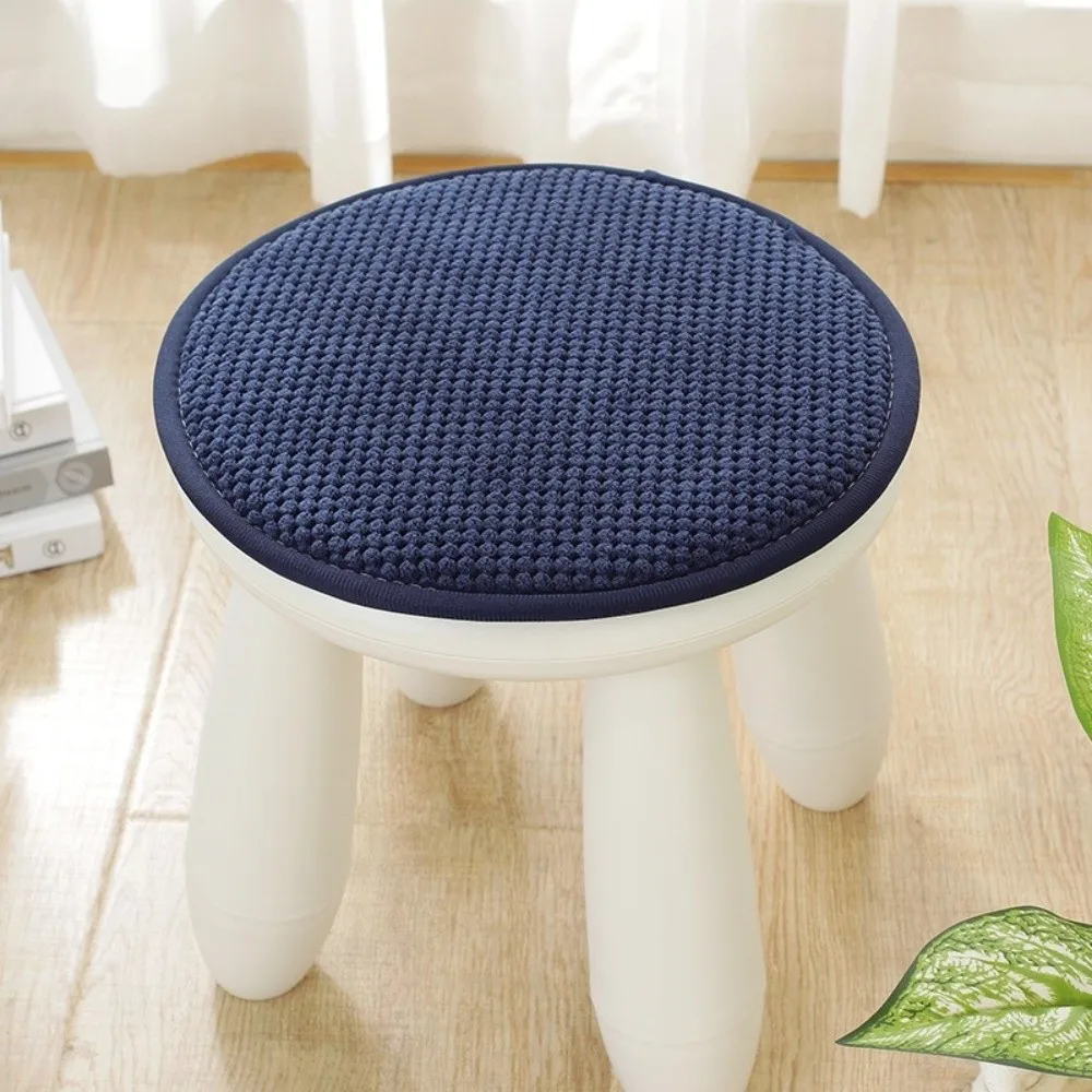 Cozy 25/35cm Seat Pad Non-slip Solid Color Chair Cushion Warm Soft Round Cushion Winter Season
