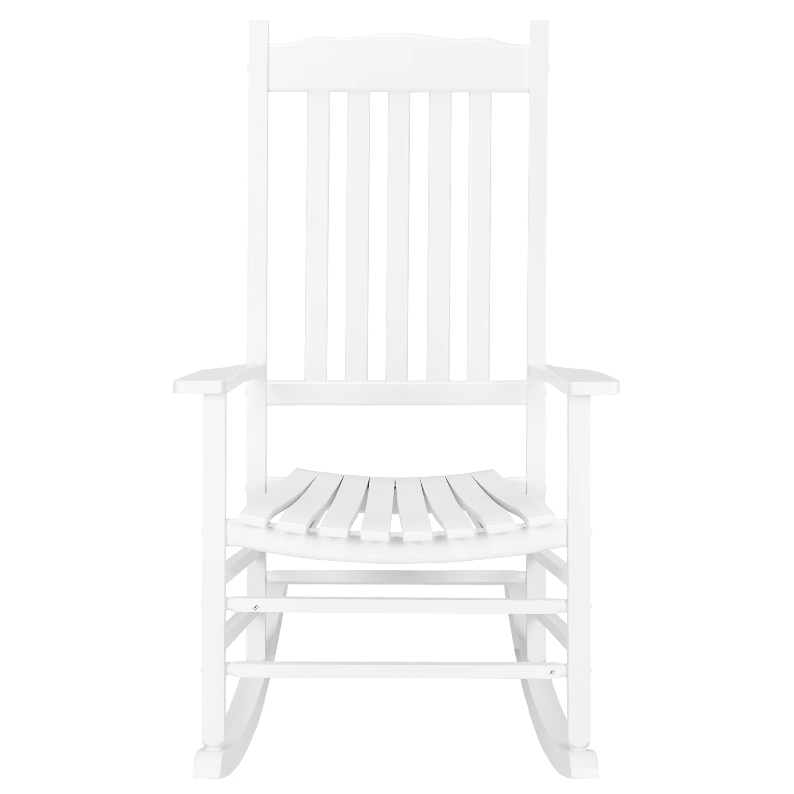 68.5*86*115CM Square Wooden Rocking Chair Wavy Backboard White