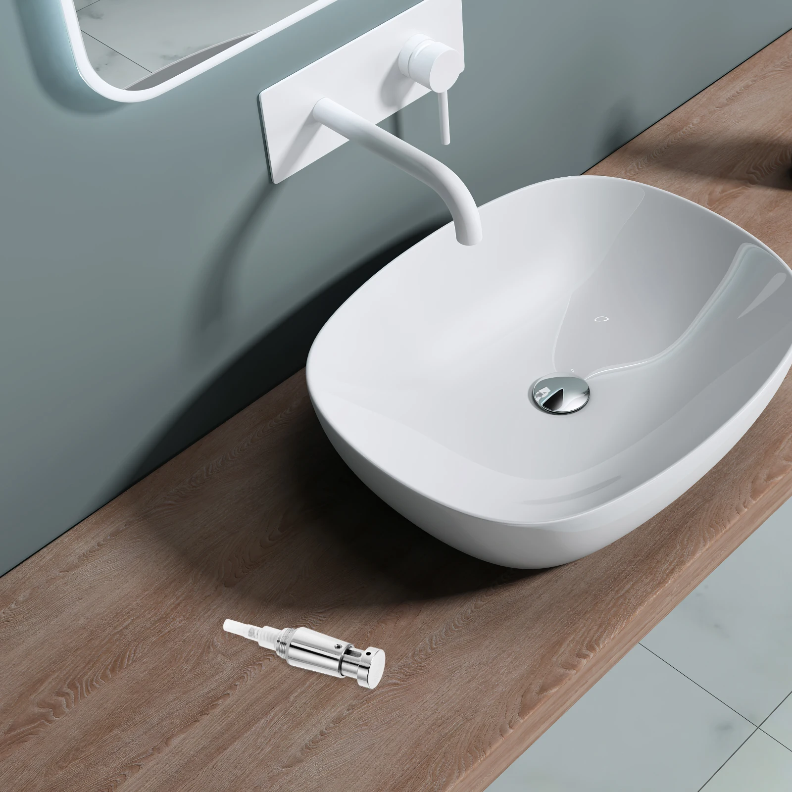 

Bathroom Soap Manual Pump Head Wall Mount Replacement Stainless Steel 18mm Neck Bottle Repair Stainless Steel Soap Dispenser