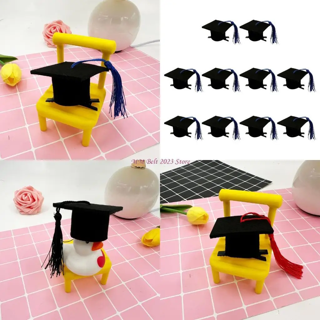 

49ME Fashion Felts Doctor Hat With Hair Clip Doctoral Cap Hairpins For Graduation Themed Event And Dressing Up