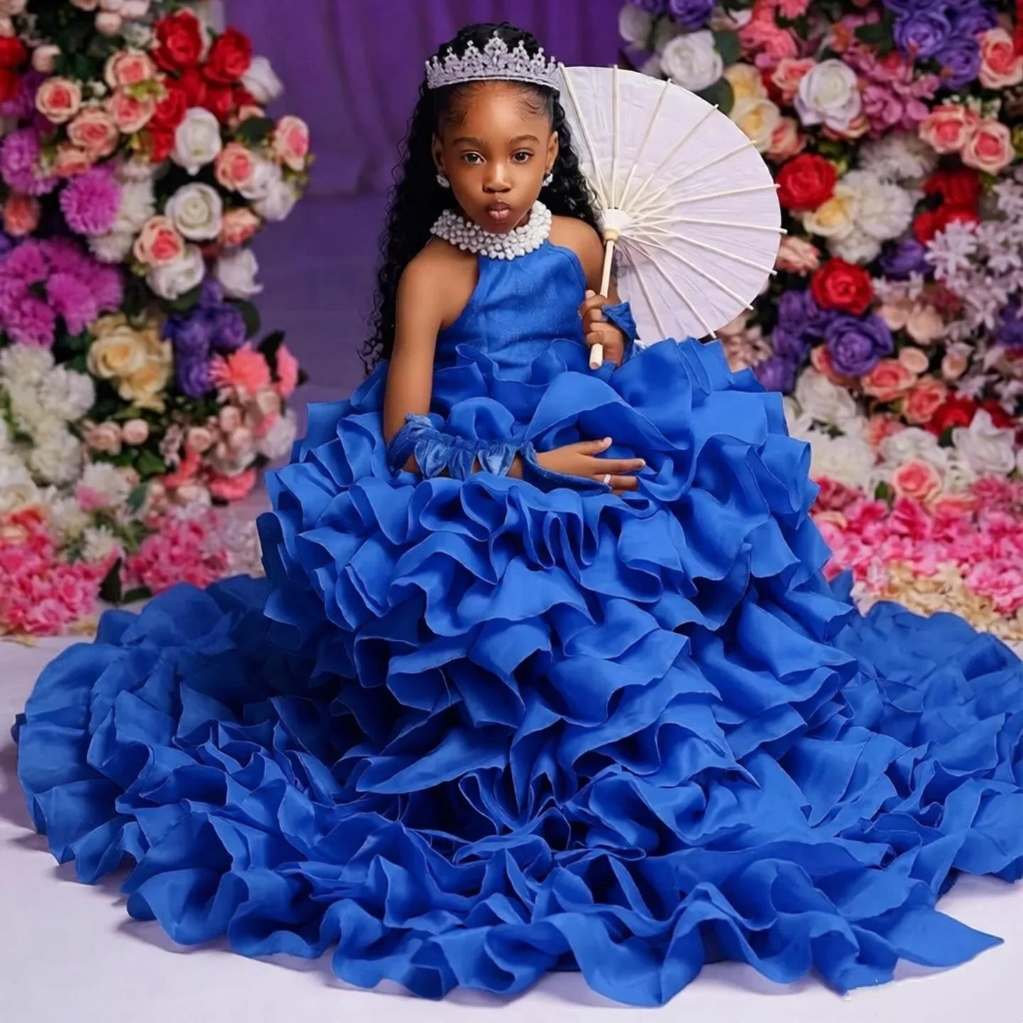 Customized Custom Off Shoulder Lavender Puffy Girls Birthday Party Dresses Ruffles Lilac Flower Girl Dresses Baby Kids Ball Gown