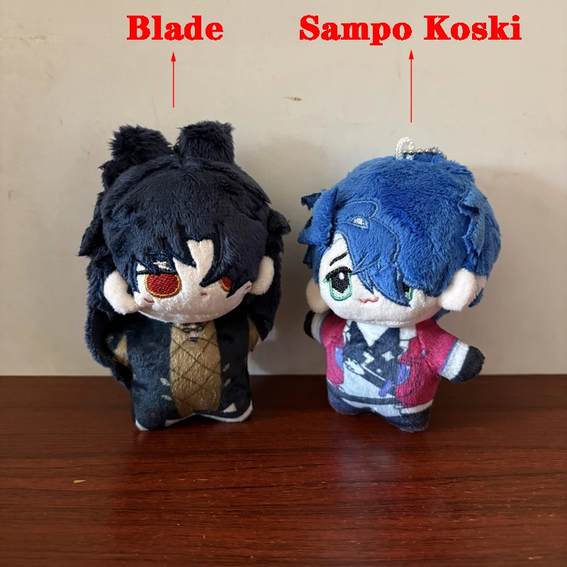 Cool 10cm Anime Character Sampo Koski and Blade Plush Toys Bag Keychain Game Honkai: Star Rail Backpacks Pendant Plushie Doll