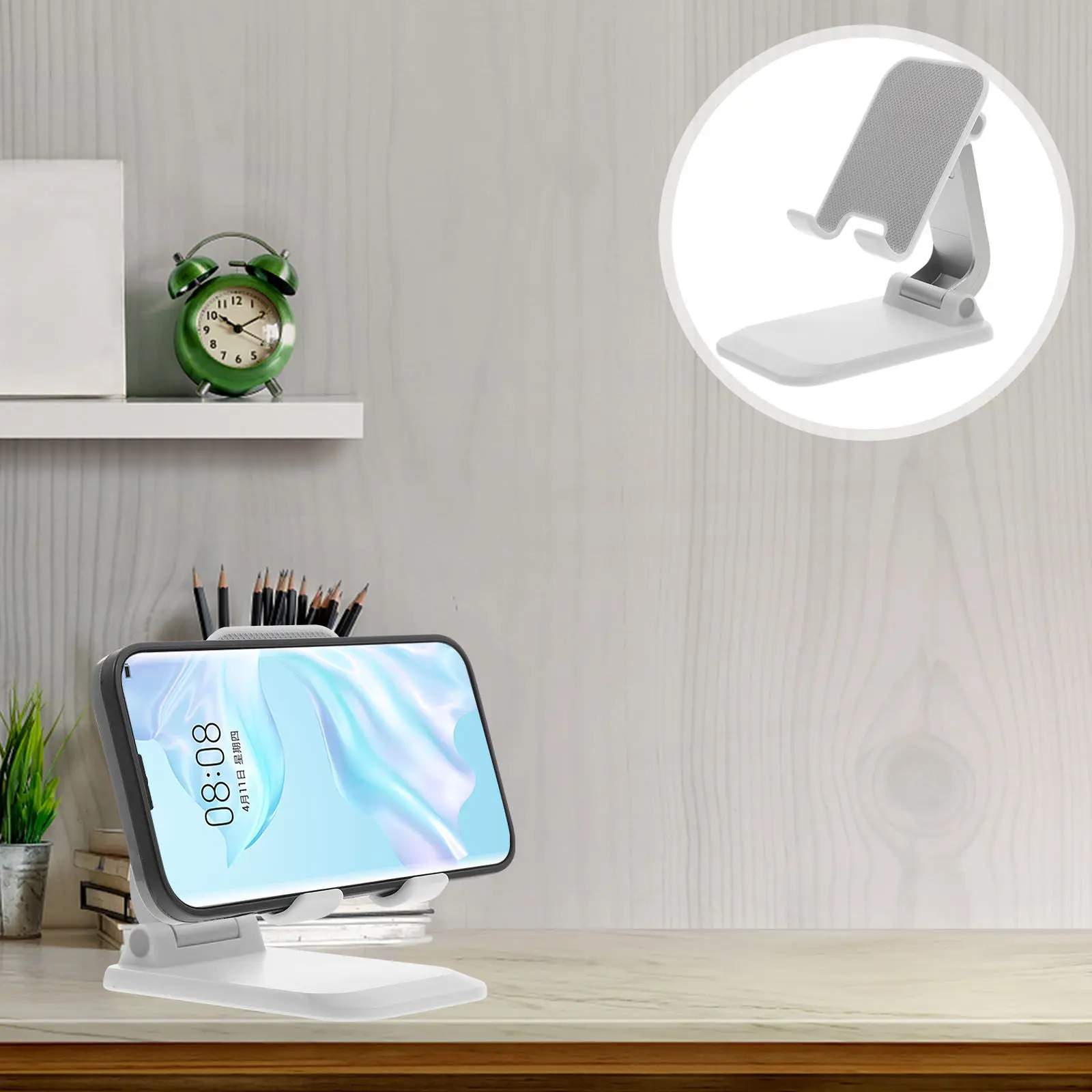 Adjustable Cell Phone Stand Foldable Portable Desktop Holder Stable Non-Slip Phone Shelf for Office Bedroom Living Room