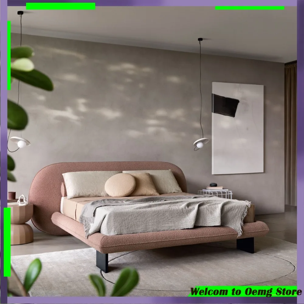 

Girls Luxury Dollhouse Bedroom Modern Queen Bed Organizer Stylish Headboard Home Decoration Perfect Kids Room Decor