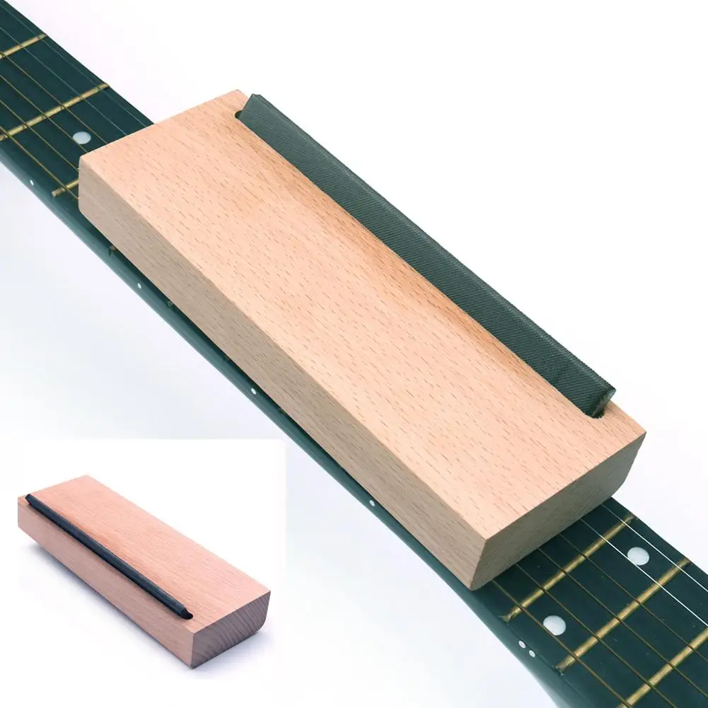 YOUZI Wooden Block Fret File Guitar Tool Accessories Chamfering Fine Grind Cutting Edge Tool