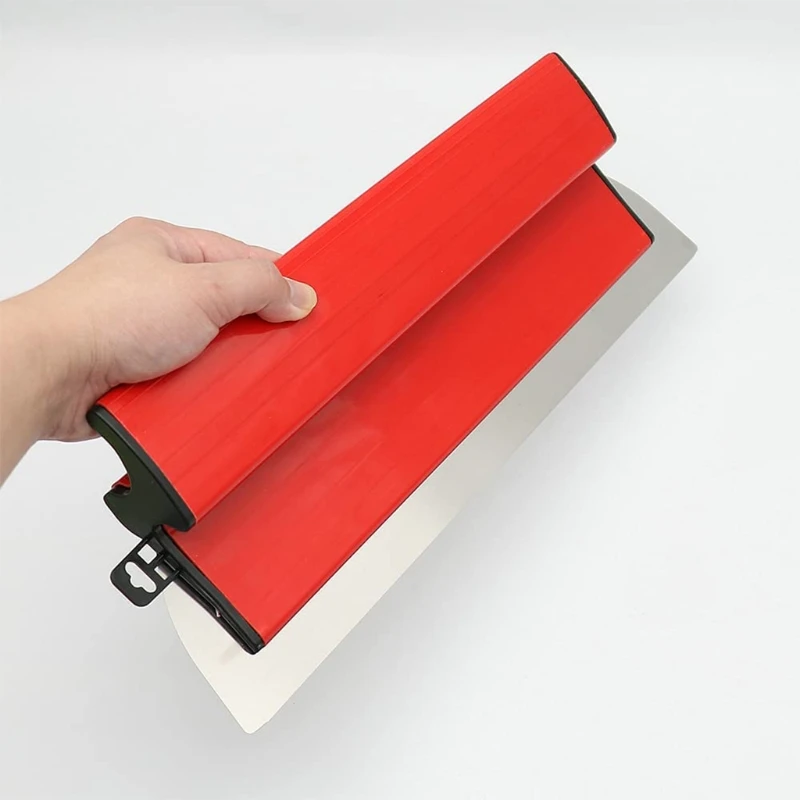 สีแดง Drywall Skimming ใบมีดฉาบภาพวาด Drywall Smoothing ไม้พายใบมีดภาพวาด Finishing Trowel เครื่องมือ40ซม.