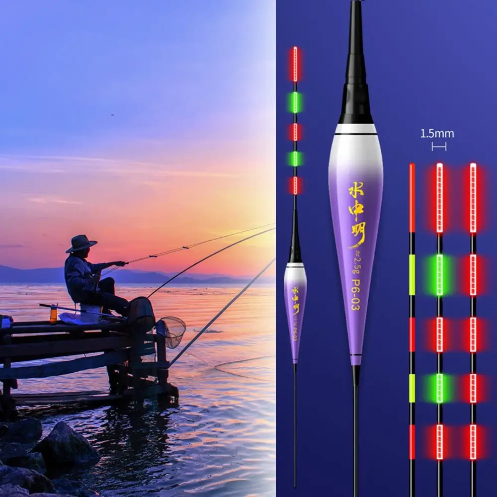 New Indicator Fishing Float Day Night Dual-use Thick Tail Light Float Highly Sensitive Bobbers Outdoor