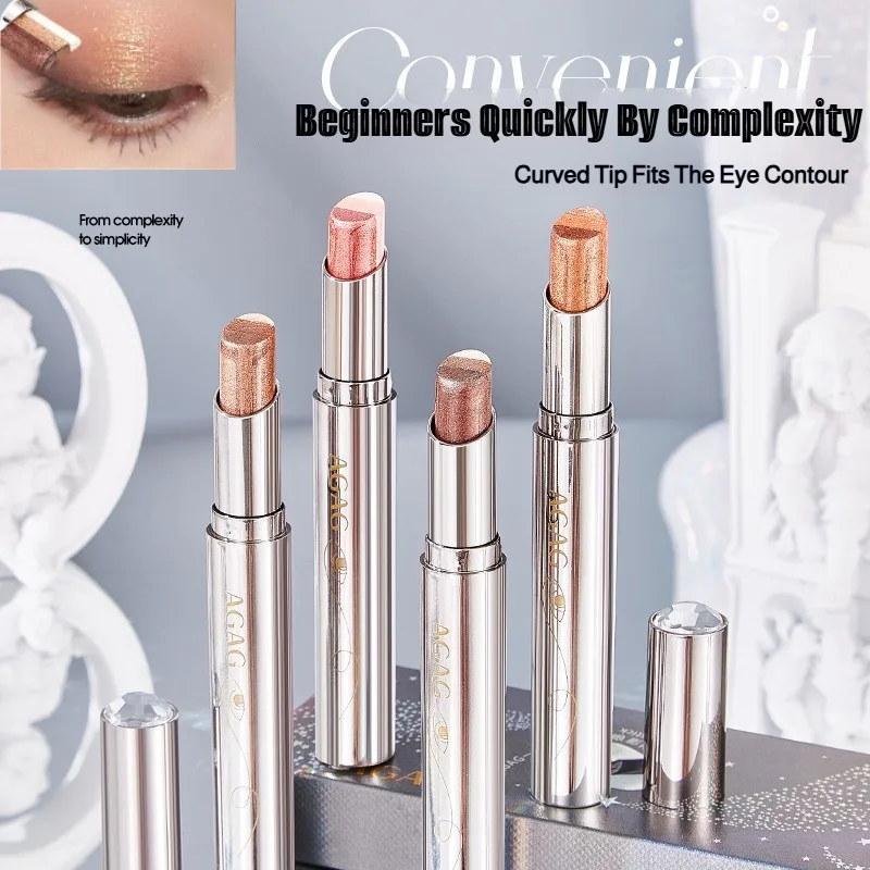 Driekleurige gradiënt oogschaduwstick Gemakkelijke make-uptoepassing Delicate parelmoer Shimmer en aardige tinten Perfect voor beginners