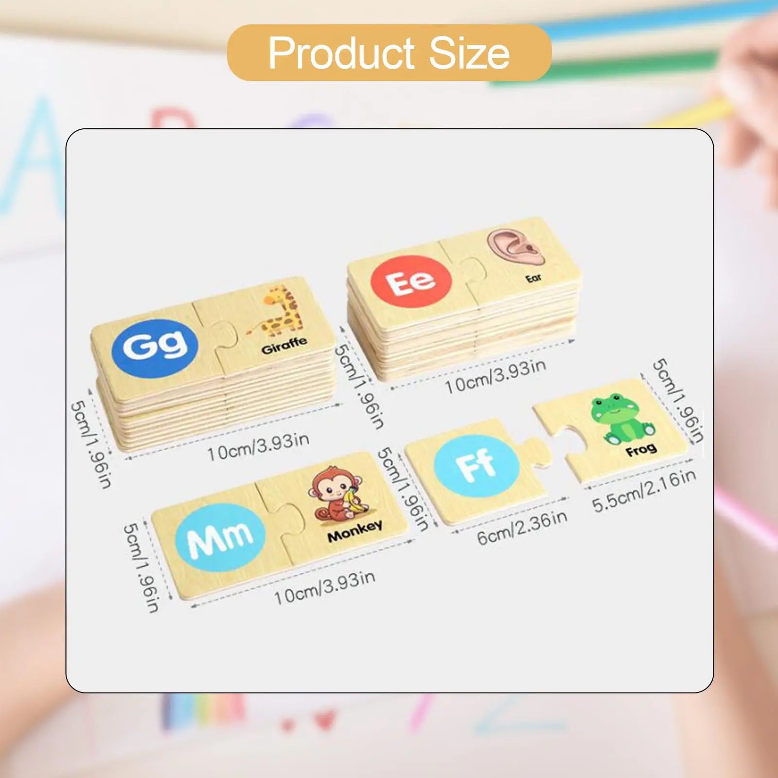 Wooden Alphabet Puzzles Letters Matching Game Activities Early Education Abc