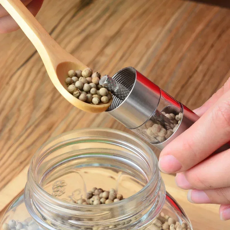 

1pc-new Stainless Steel Thumb Push Spice Sauce Grinder Efficient Suitable For Various Spices Such As Pepper And Salt