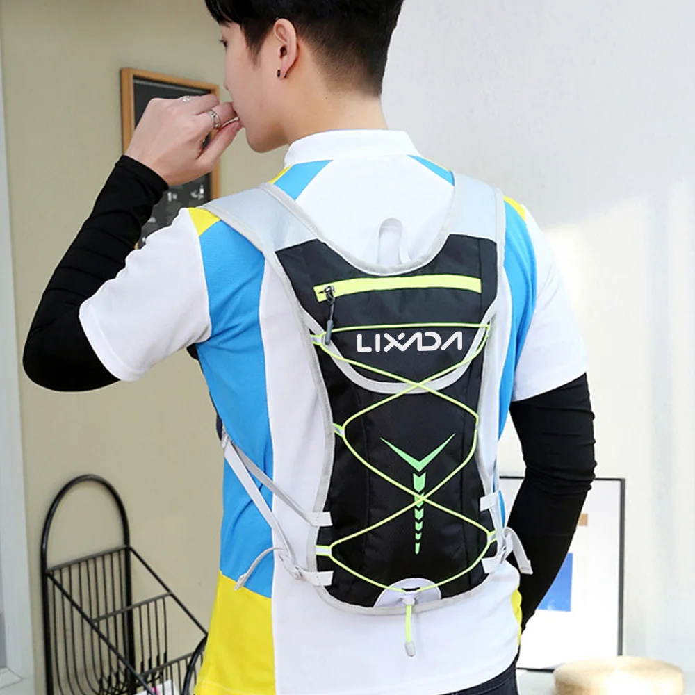 Nylon Hydration Backpack Water Backpack with 2L Hydration Bladder for Cycling Running Biking