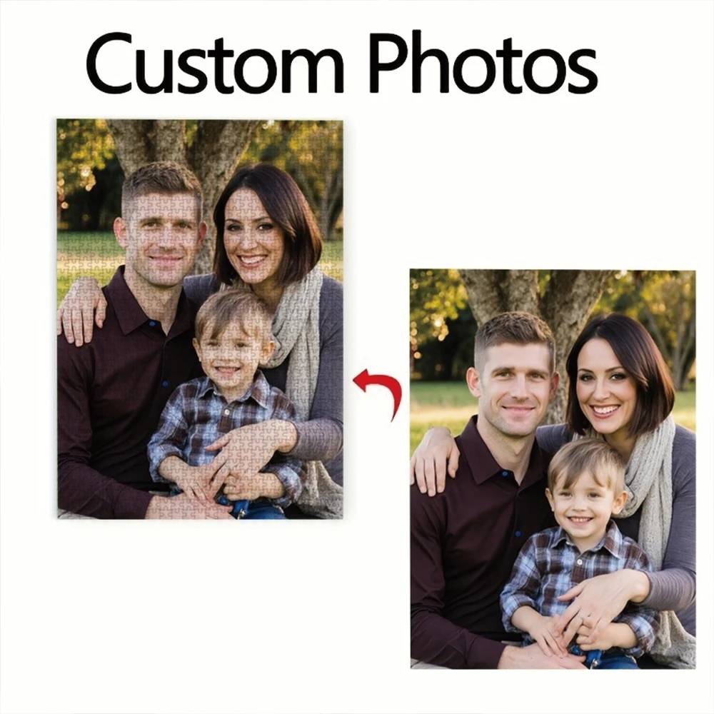 35/300/500/1049pcs Personalized Custom Photo Puzzle Family Photos Education Puzzle Toy wooden Puzzle