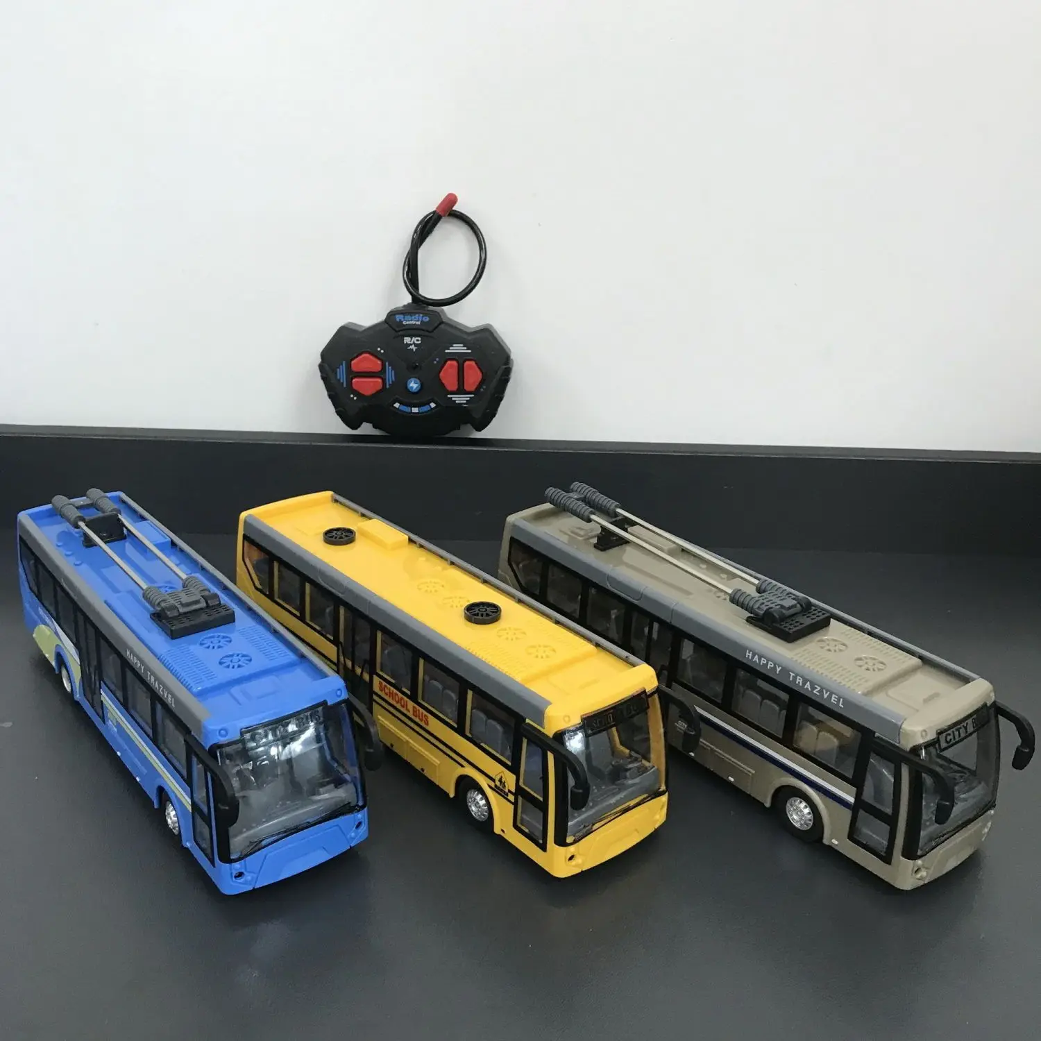 1:48 4CH RC Bus Toy With Lights Electric Tourist Sightseeing Bus Simulation Campus Vehicle Kids Toy Car Boy Gift