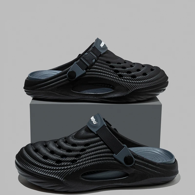 Fashion 2026 Mix Color Men's Comfortable Thick Platform Clogs Summer Beach Outside Couple Slippers Soft Sole EVA Sandals Slides image 2