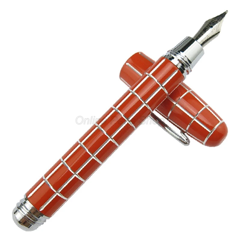 Fuliwen 2062 Unique Multicolor For Choice Resin Fountain Pen Travel Short Fine Nib 0.5mm Square Lattice Pattern Ink Pen FF002