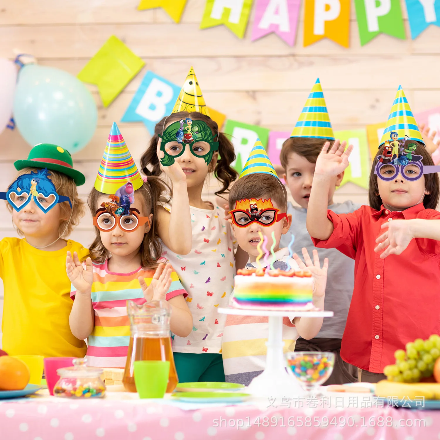 Lunettes en papier à l'envers pour enfants, accessoires photo, décoration de fête d'anniversaire, jouets de convocation, fournitures de fête, 2 lunettes, 12 pièces