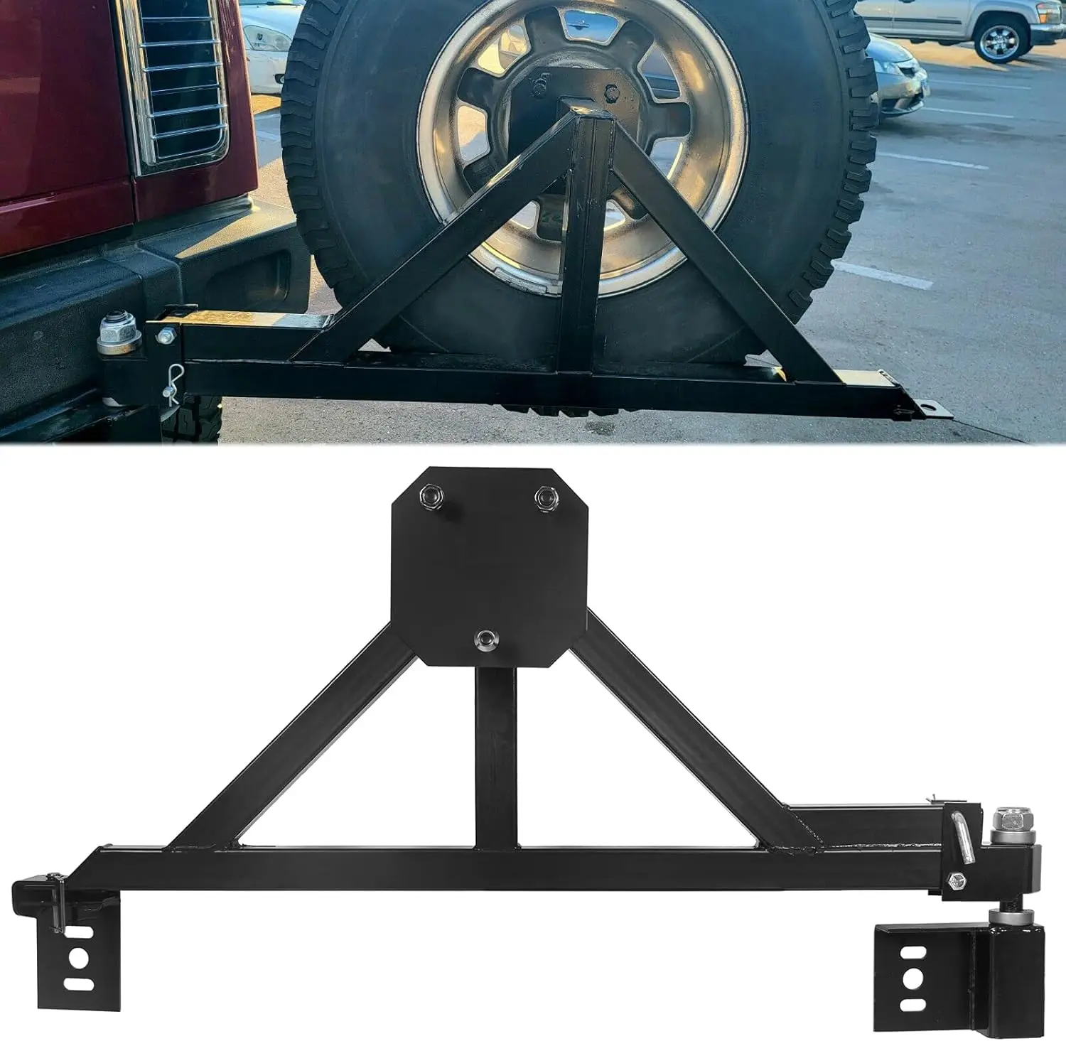 

Tire Carrier Mount for H2 Hummer with Drop Down Option, Heavy Duty Black