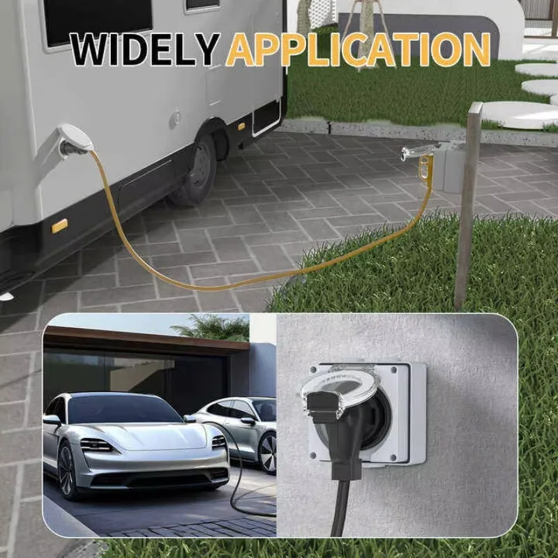 Nema 14‑50 Box Socket 125‑250V Waterproof Power Outlet for RV Camper Motorhome Power Supply Accessories