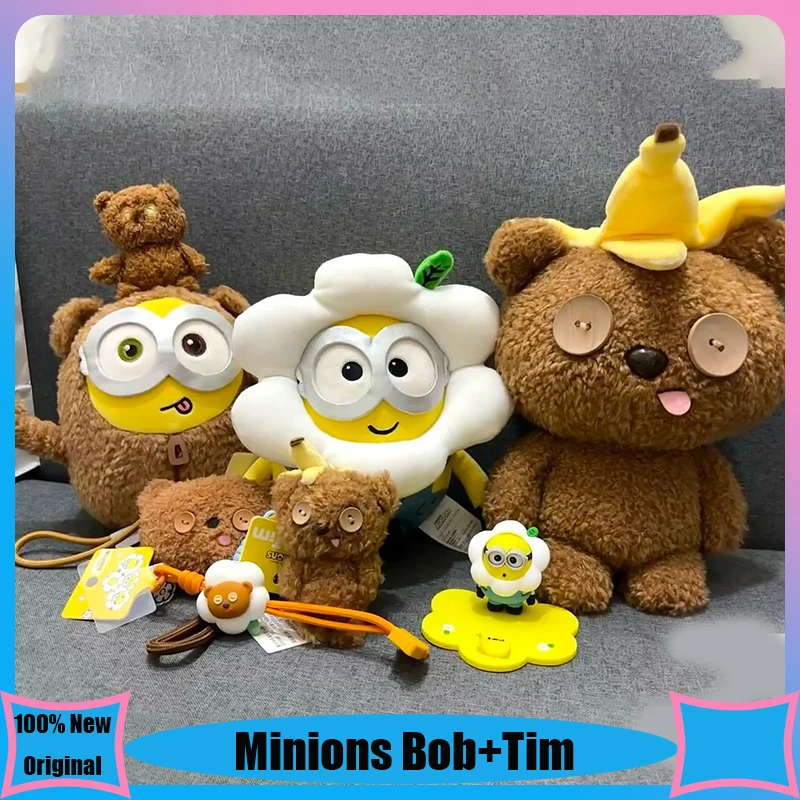 Bambole della serie MINISO Bob + Tim da 8 pollici Bob Hug Tim Bear Doll Simpatico cuscino giocattolo Kawaii Anime Girl Gift