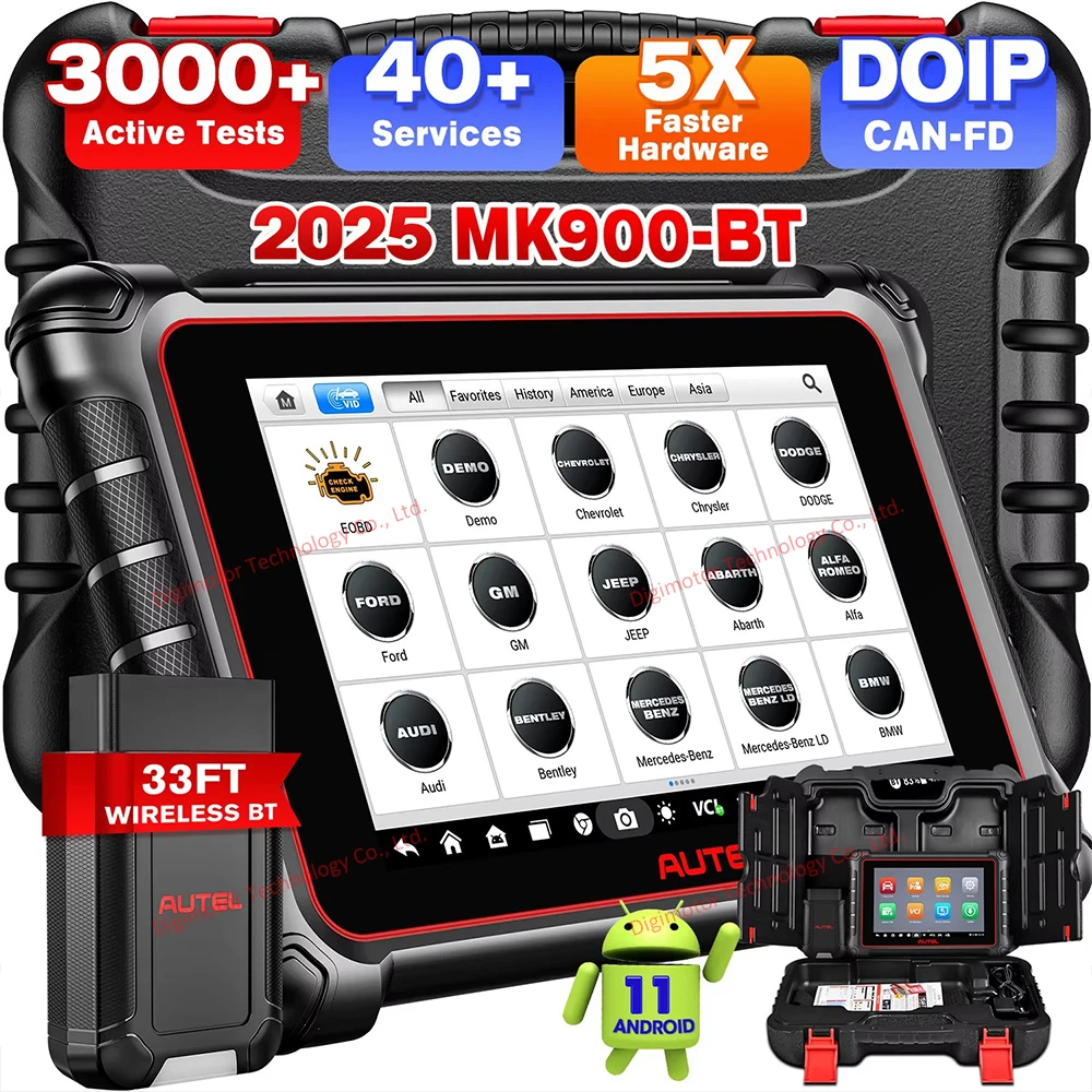 Autel MaxiCOM MK900-BT Code Reader MK900BT Car Diagnostic Tool Bi-Directional scanner Auto Scan 2.0 CANFD/DoIP PK MK808S MK808BT