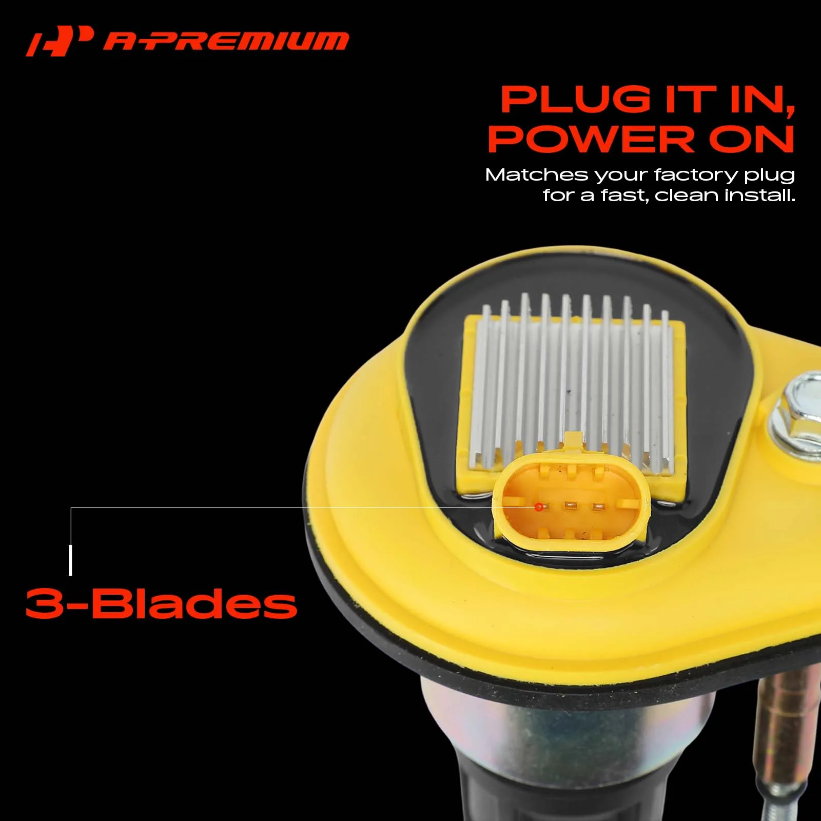 A-Premium 4pcs Yellow Ignition Coils for Chevrolet Colorado 2004-2006 GMC Canyon 2004-2006 Isuzu i-280 2006 i-290 2007-2008