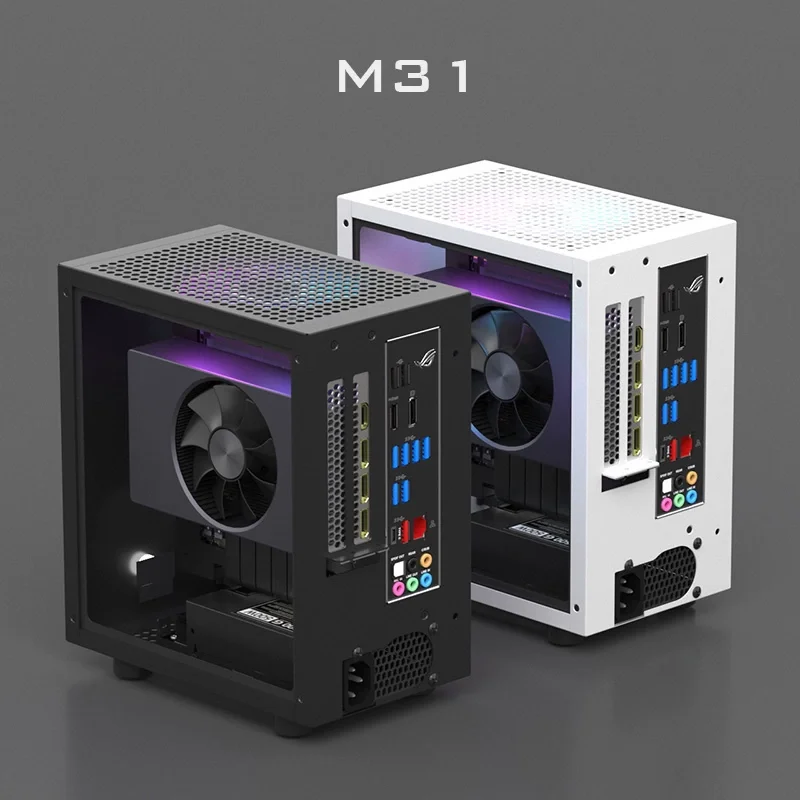 حافظة M21/M31 Mini ITX - 1U PSU ودعم المبرد 120 مم، وحدة معالجة الرسومات منخفضة المستوى، وهيكل HTPC مدمج