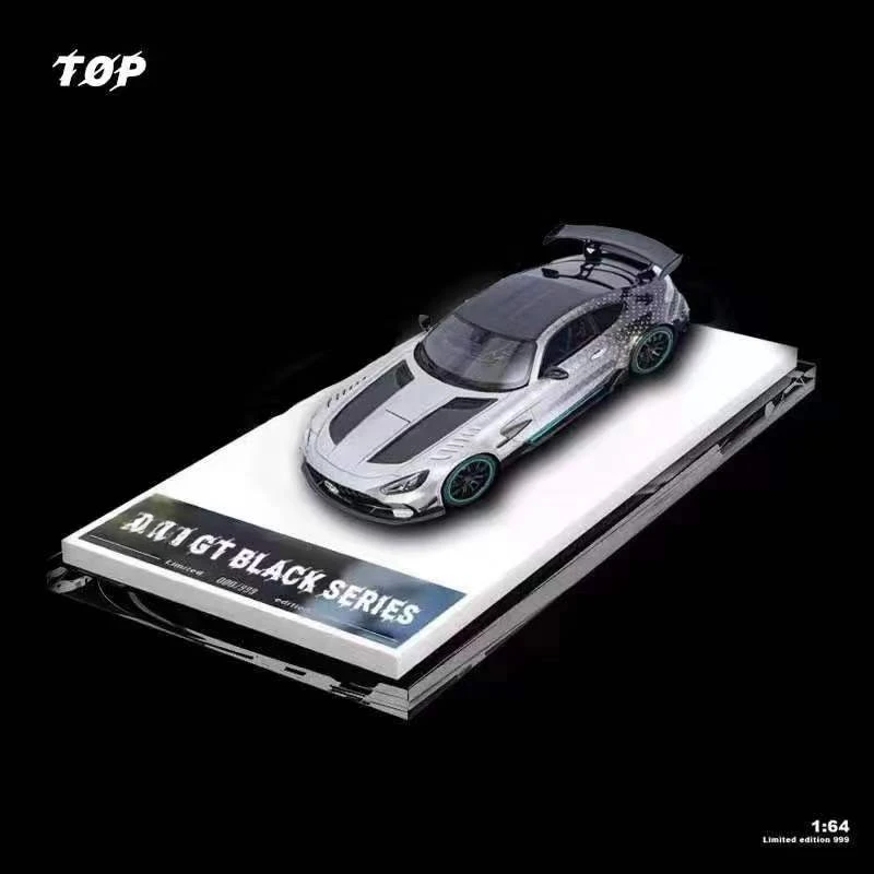 

TOP 1:64 GT Black series Silver Livery Limited99 Model Car