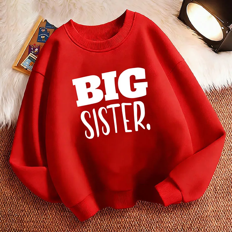 Lustiger Kinder-Sweatshirt-Pullover Frühling Große Schwester Schriftzug Rundhals Grafik-Print Hoodie Junge/Mädchen Kinder-Kapuzenpullover